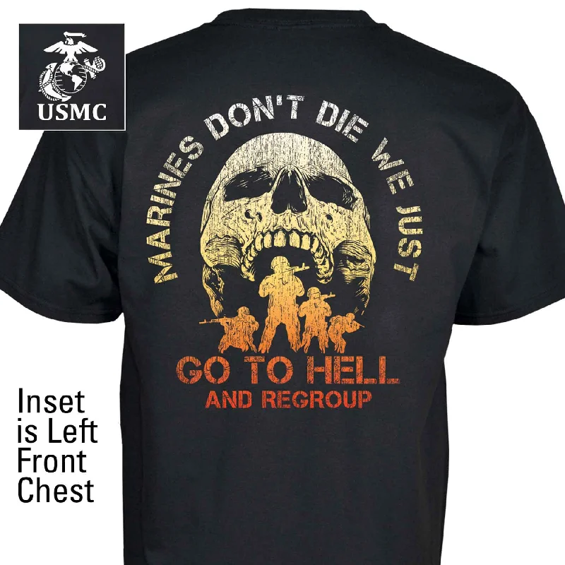 Men's lightweight performance t - shirts for running marathonsMarine Corps Marines Die/Regroup T-Shirt Men's lightweight performance t - shirts for running marathonsMarine Corps Marines Die/Regroup T-Shirt