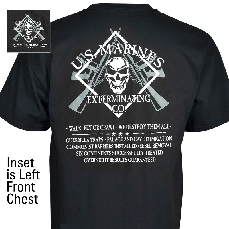 Men's button - front t - shirts with a unique artistic printUS Marines Exterminating Co. T-Shirt Men's button - front t - shirts with a unique artistic printUS Marines Exterminating Co. T-Shirt