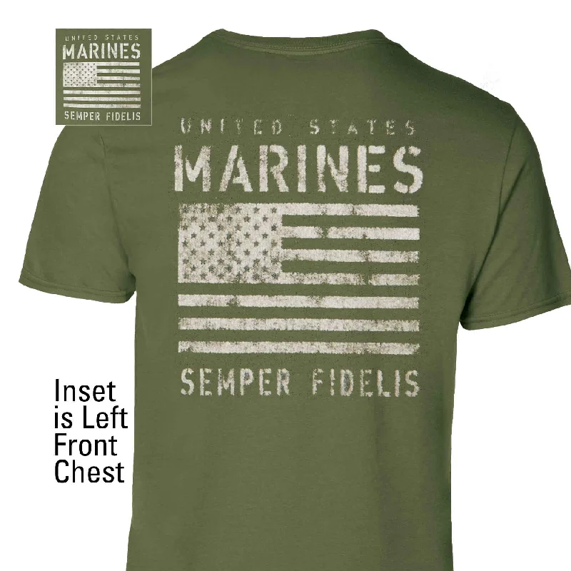 Men's ribbed t - shirts with a textured finish for added styleUS Marines Semper Fi T-shirt Men's ribbed t - shirts with a textured finish for added styleUS Marines Semper Fi T-shirt