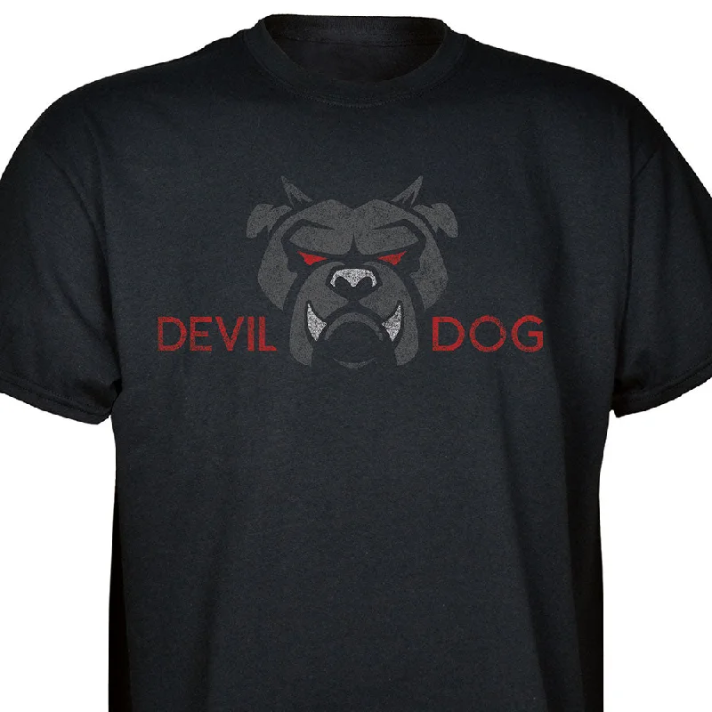 Men's printed Hawaiian t - shirts for tropical vacationsDevil Dog Full Front T-shirt Men's printed Hawaiian t - shirts for tropical vacationsDevil Dog Full Front T-shirt