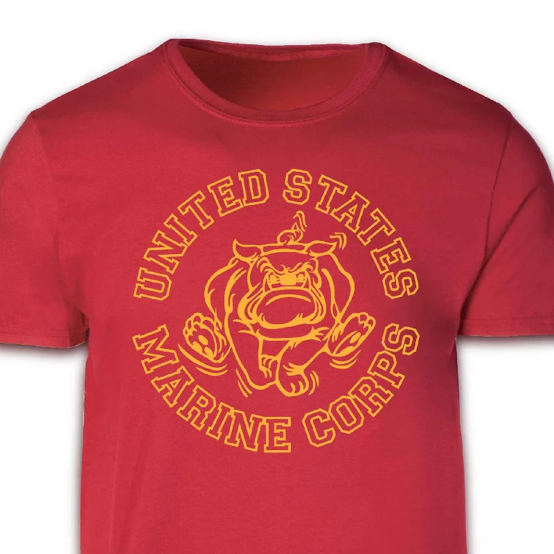 Men's ribbed t - shirts with a textured finish for added styleMarine Corps Bulldog Mascot Graphic T-shirt Men's ribbed t - shirts with a textured finish for added styleMarine Corps Bulldog Mascot Graphic T-shirt