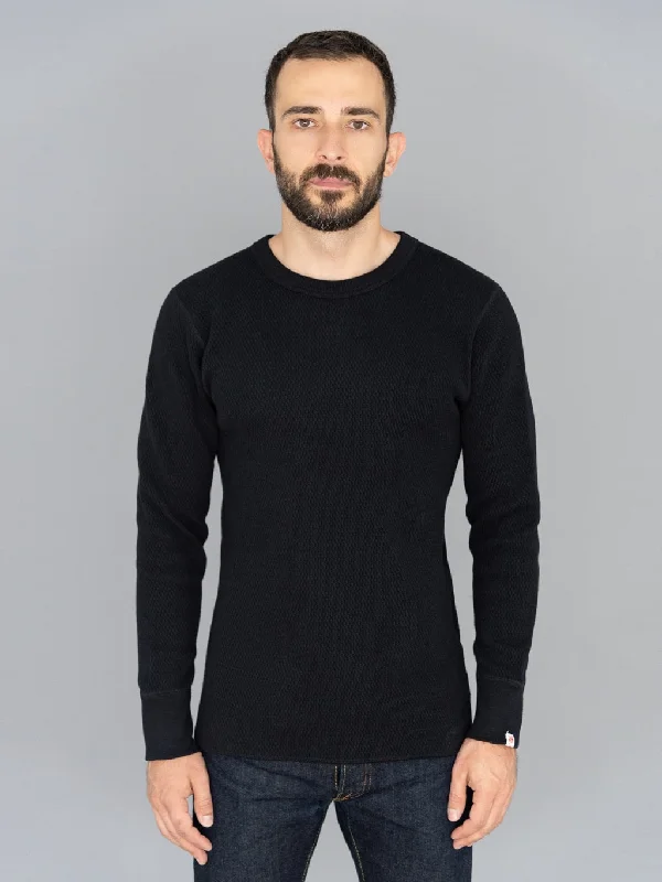 Men's breathable cotton blend polo shirts for summer outingsUES Double Honeycomb Thermal T-Shirt Black Men's breathable cotton blend polo shirts for summer outingsUES Double Honeycomb Thermal T-Shirt Black