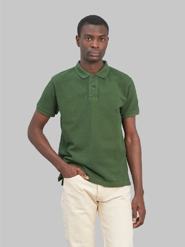 Men's jacquard woven polo shirts with intricate designsUES Polo Shirt Green