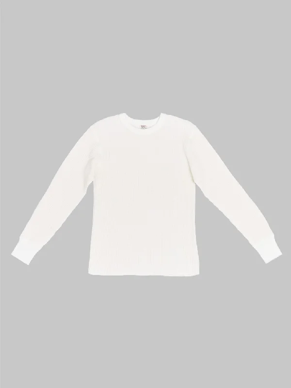 Men's two - tone stripe polo shirts with a preppy styleUES Thermal Big Waffle T-Shirt Off White Men's two - tone stripe polo shirts with a preppy styleUES Thermal Big Waffle T-Shirt Off White
