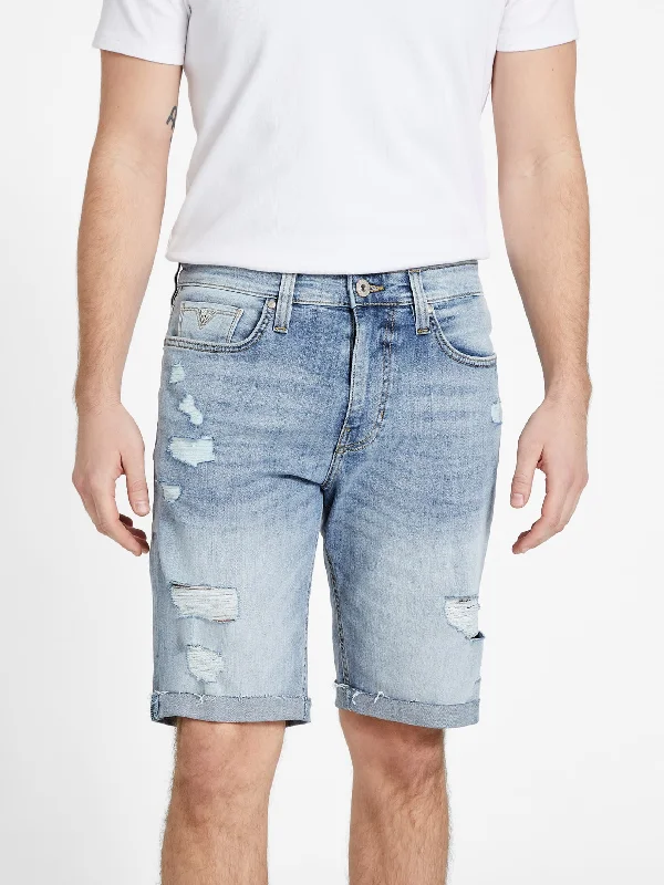 Men's plaid pattern wool blend shorts for a preppy fall style   Abby Denim Shorts