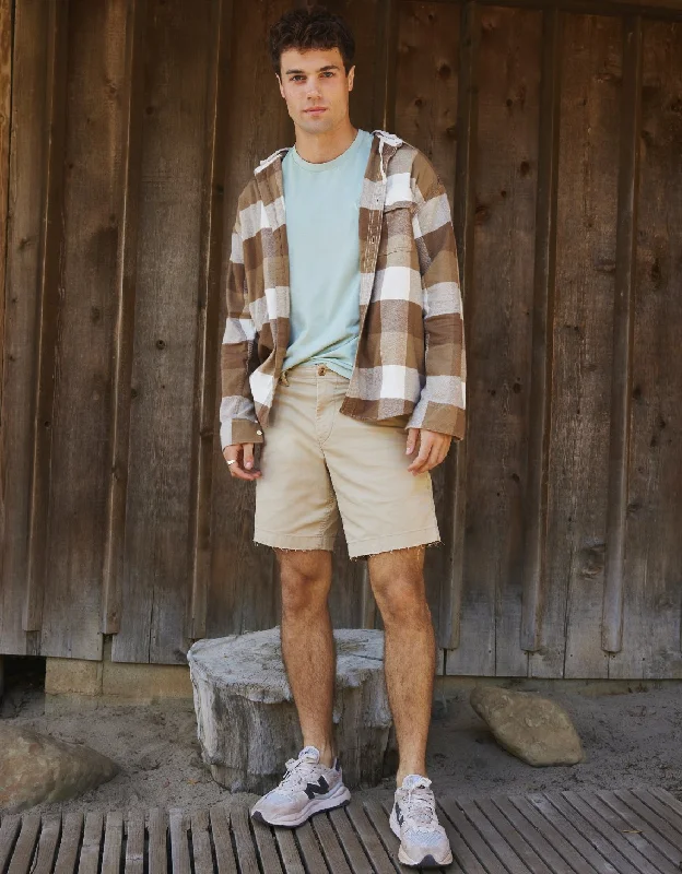 Men's distressed cotton shorts for a bohemian - inspired style AE Flex 9" Lived-In Khaki Short Men's distressed cotton shorts for a bohemian - inspired style AE Flex 9" Lived-In Khaki Short