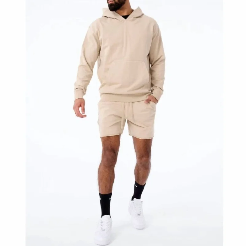 Men's side - stripe track shorts for a sporty running look Athletic Summer Breeze Knit Short In Natural Sand Men's side - stripe track shorts for a sporty running look Athletic Summer Breeze Knit Short In Natural Sand