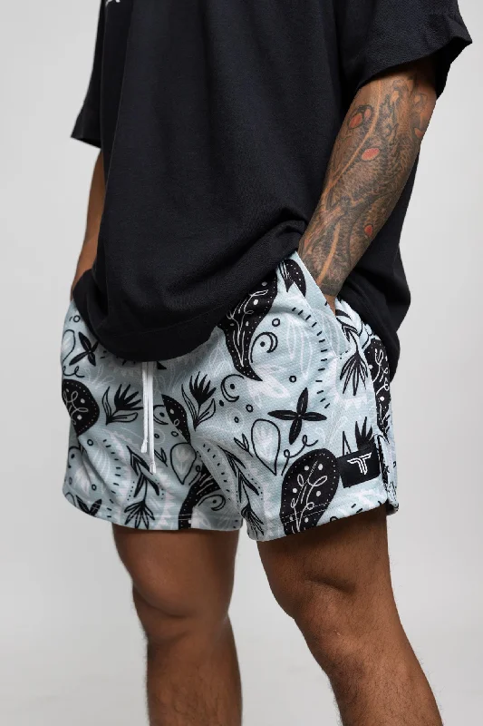 Men's checkered pattern wool shorts for a stylish winter layering option Bandana Mesh Training Short (5" Inseam) - Ice Men's checkered pattern wool shorts for a stylish winter layering option Bandana Mesh Training Short (5" Inseam) - Ice