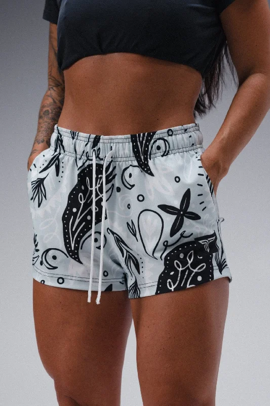 Men's breathable cotton athletic shorts for intense workouts Bandana Women's Gym Short (3" Inseam) - Ice Men's breathable cotton athletic shorts for intense workouts Bandana Women's Gym Short (3" Inseam) - Ice