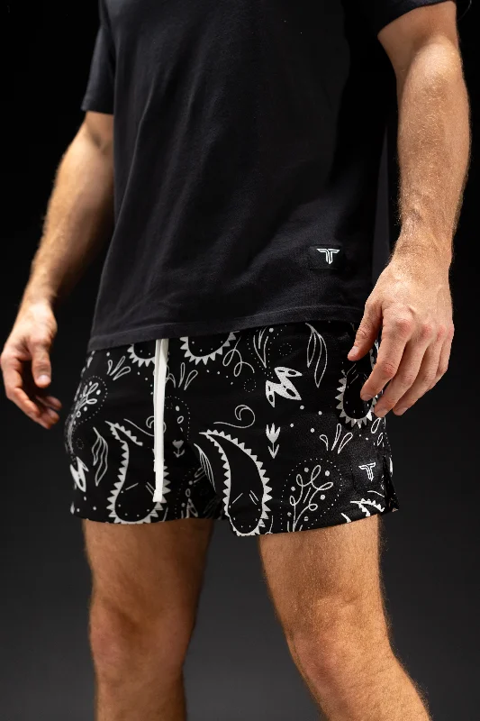 Men's side - stripe track shorts for a sporty running look Blackout Bandana Mesh Training Short (5" Inseam) Men's side - stripe track shorts for a sporty running look Blackout Bandana Mesh Training Short (5" Inseam)
