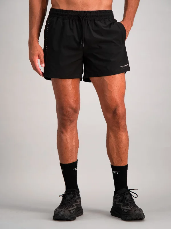 Men's wide - leg linen blend shorts for a relaxed beachside vibe    Bondi 5" Short - LA Black