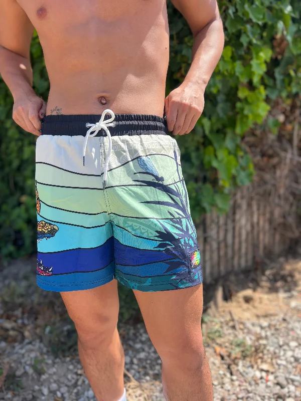 Men's moisture - wicking performance shorts for sweaty outdoor activities CROCODILIA 5" Men's Shorts Men's moisture - wicking performance shorts for sweaty outdoor activities CROCODILIA 5" Men's Shorts