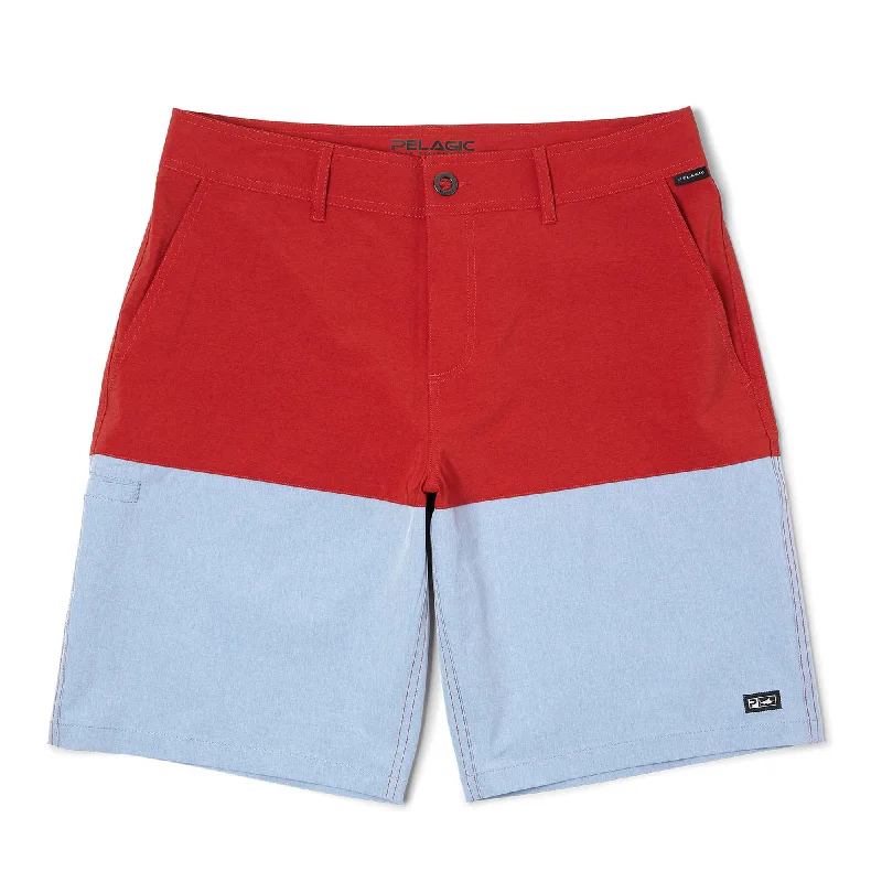 Men's high - waisted swim shorts with UPF protection for beach vacations   Deep Sea