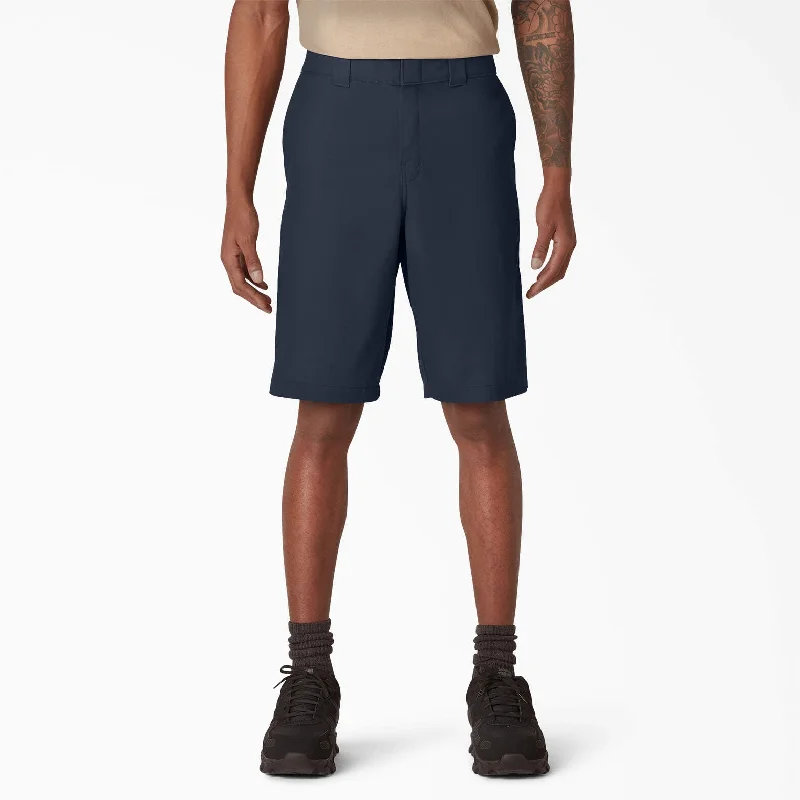 Men's plaid pattern wool blend shorts for a preppy fall style Dickies Cooling Active Waist Shorts, 11" Men's plaid pattern wool blend shorts for a preppy fall style Dickies Cooling Active Waist Shorts, 11"