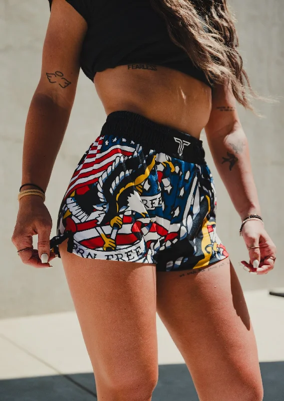 Men's button - fly denim work shorts for durability on the job Star Spangled Women's Fight Shorts (3" Inseam) Men's button - fly denim work shorts for durability on the job Star Spangled Women's Fight Shorts (3" Inseam)