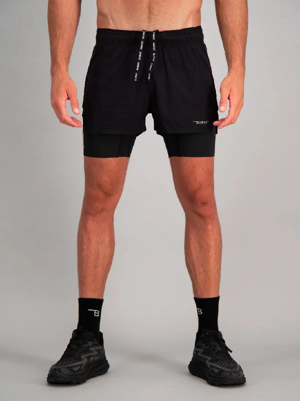 Men's button - fly denim work shorts for durability on the job   Energy 2-in-1 Short - Black