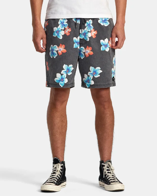 Men's elastic waistband lounge shorts for lazy weekends at home Escape Print 17" Shorts - Garage Blue Men's elastic waistband lounge shorts for lazy weekends at home Escape Print 17" Shorts - Garage Blue