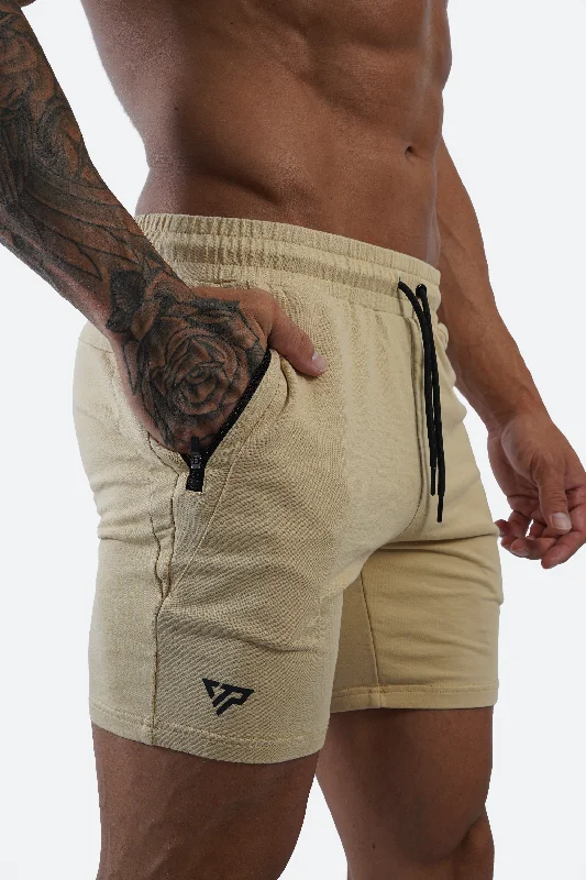 Men's plaid pattern wool blend shorts for a preppy fall style ESSENTIAL 2.0 SHORTS - SAND Men's plaid pattern wool blend shorts for a preppy fall style ESSENTIAL 2.0 SHORTS - SAND