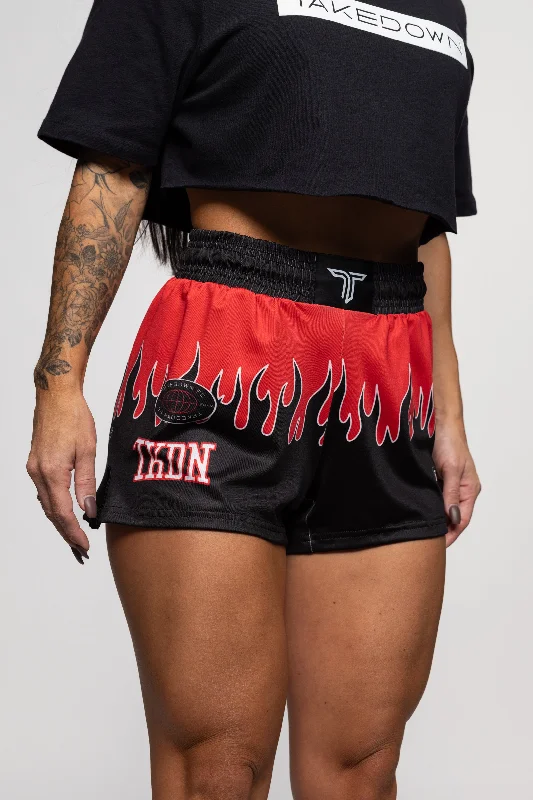 Men's wide - leg linen blend shorts for a relaxed beachside vibe    Fire FC Women's Fight Shorts (3" Inseam) - Fire