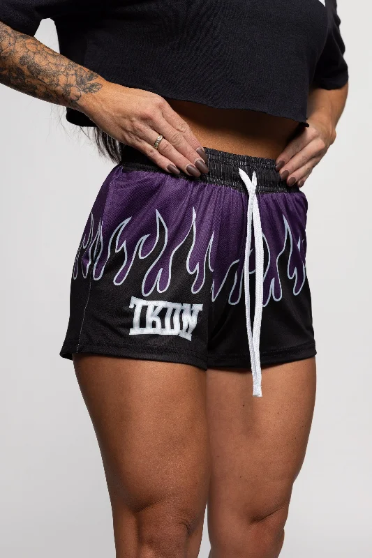 Men's high - waisted swim shorts with UPF protection for beach vacations Fire FC Women's Gym Short (3" Inseam) - Berry Men's high - waisted swim shorts with UPF protection for beach vacations Fire FC Women's Gym Short (3" Inseam) - Berry