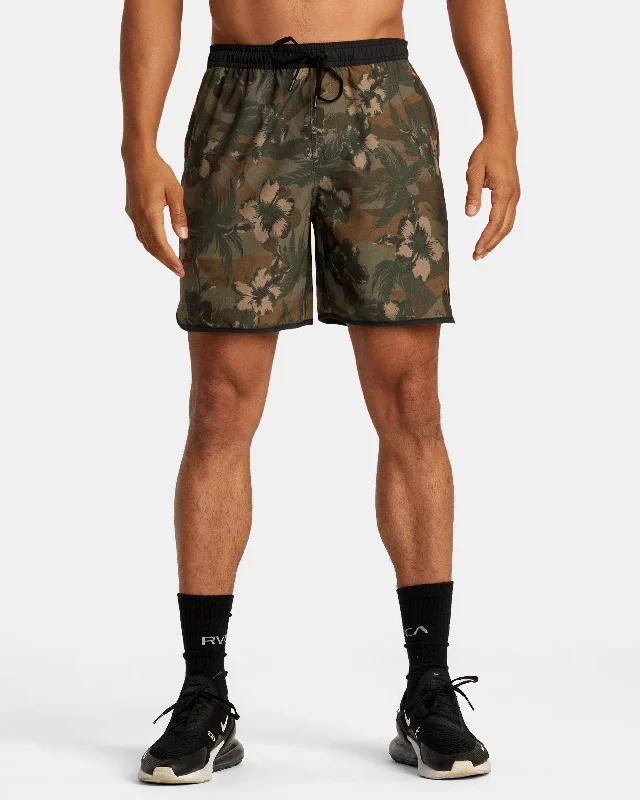 Men's drawstring casual linen shorts for a laid - back summer look Hawaii Yogger Hybrid Technical Training Shorts - Floral Camo Men's drawstring casual linen shorts for a laid - back summer look Hawaii Yogger Hybrid Technical Training Shorts - Floral Camo
