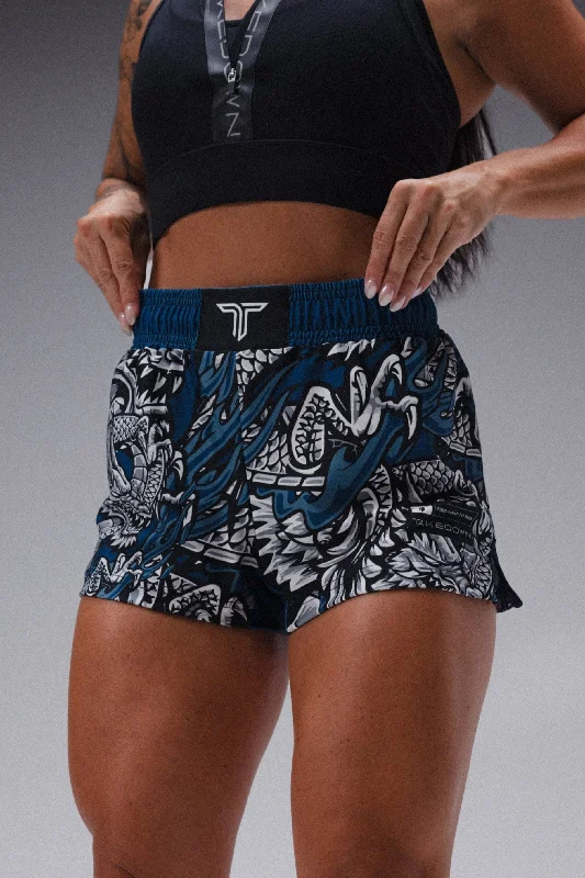 Men's checkered pattern wool shorts for a stylish winter layering option Iron Dragon Women's Fight Shorts (3" Inseam) - Blue Men's checkered pattern wool shorts for a stylish winter layering option Iron Dragon Women's Fight Shorts (3" Inseam) - Blue