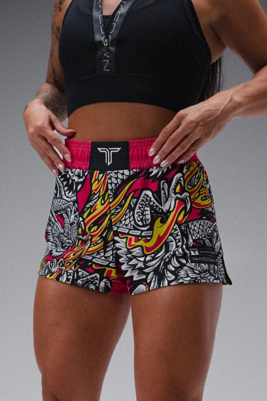 Men's floral print silk blend shorts for a unique night - out look Iron Dragon Women's Fight Shorts (3" Inseam) - Magenta Men's floral print silk blend shorts for a unique night - out look Iron Dragon Women's Fight Shorts (3" Inseam) - Magenta