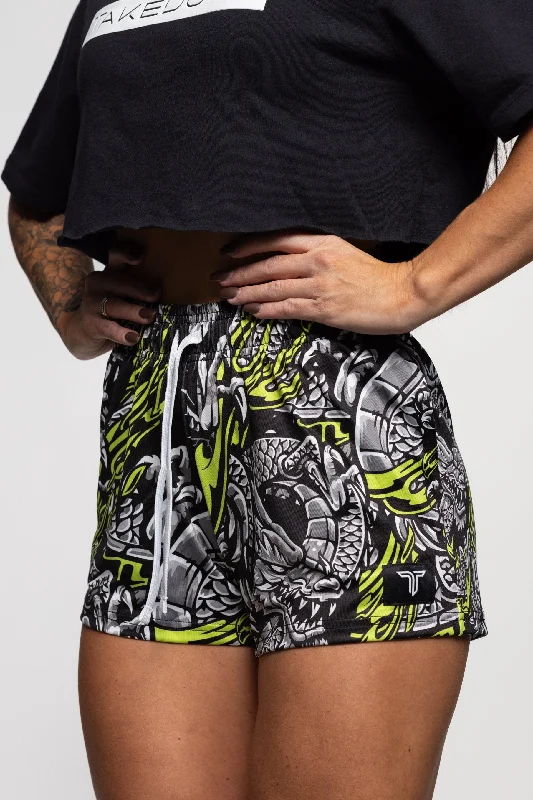 Men's checkered pattern wool shorts for a stylish winter layering option Iron Dragon Women's Gym Short (3" Inseam) - Black Acid Men's checkered pattern wool shorts for a stylish winter layering option Iron Dragon Women's Gym Short (3" Inseam) - Black Acid