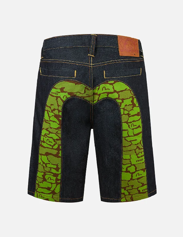 Men's moisture - wicking performance shorts for sweaty outdoor activities Ishigaki Camouflage Inserted Daicock Regular Fit Denim Shorts Men's moisture - wicking performance shorts for sweaty outdoor activities Ishigaki Camouflage Inserted Daicock Regular Fit Denim Shorts