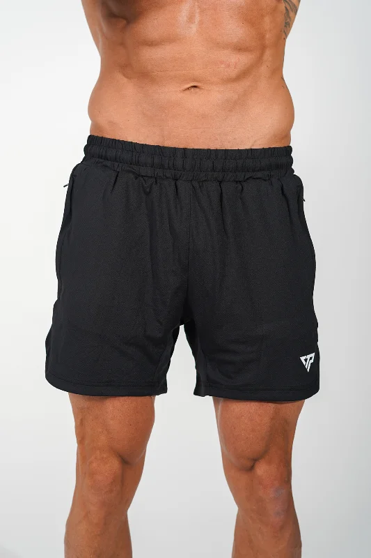 Men's neon - colored athletic shorts for high - visibility workouts KTP MEN'S HI TECH SHORTS - BLACK Men's neon - colored athletic shorts for high - visibility workouts KTP MEN'S HI TECH SHORTS - BLACK