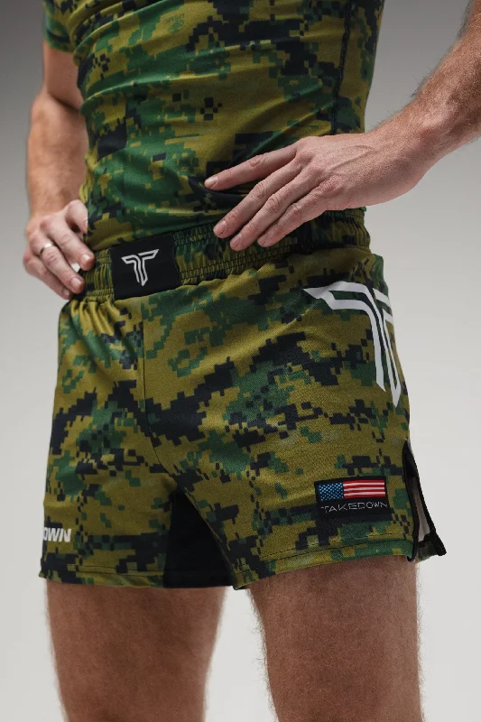 Men's high - waisted swim shorts with UPF protection for beach vacations Land Camo Fight Shorts (5"&7“ Inseam) Men's high - waisted swim shorts with UPF protection for beach vacations Land Camo Fight Shorts (5"&7“ Inseam)