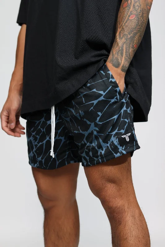 Men's wide - leg linen blend shorts for a relaxed beachside vibe Magma Mesh Training Short (5" Inseam) - Blue Steel Men's wide - leg linen blend shorts for a relaxed beachside vibe Magma Mesh Training Short (5" Inseam) - Blue Steel