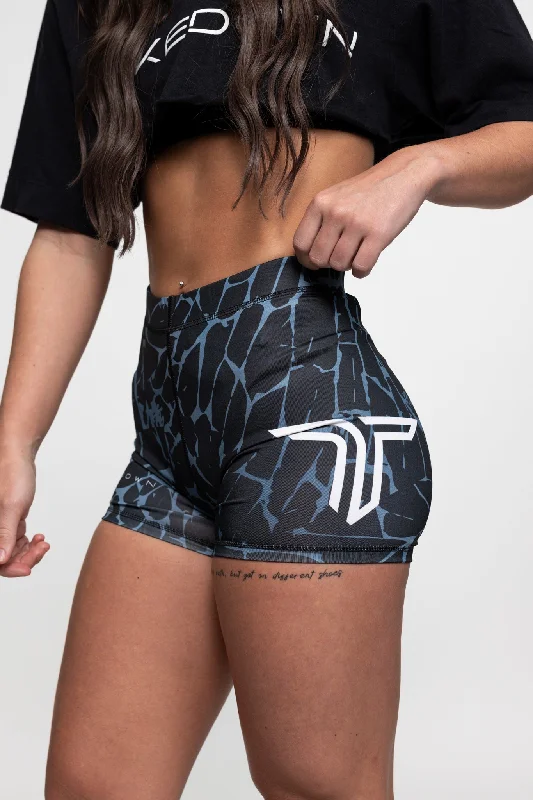 Men's flat - front chino shorts for semi - formal summer events Magma Women's Compression Shorts (4" Inseam) - Blue Steel Men's flat - front chino shorts for semi - formal summer events Magma Women's Compression Shorts (4" Inseam) - Blue Steel