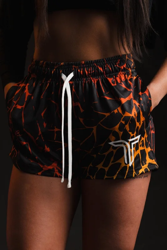Men's camo print cargo shorts for outdoor adventures Magma Women's Gym Short (3" Inseam) - Lava Men's camo print cargo shorts for outdoor adventures Magma Women's Gym Short (3" Inseam) - Lava