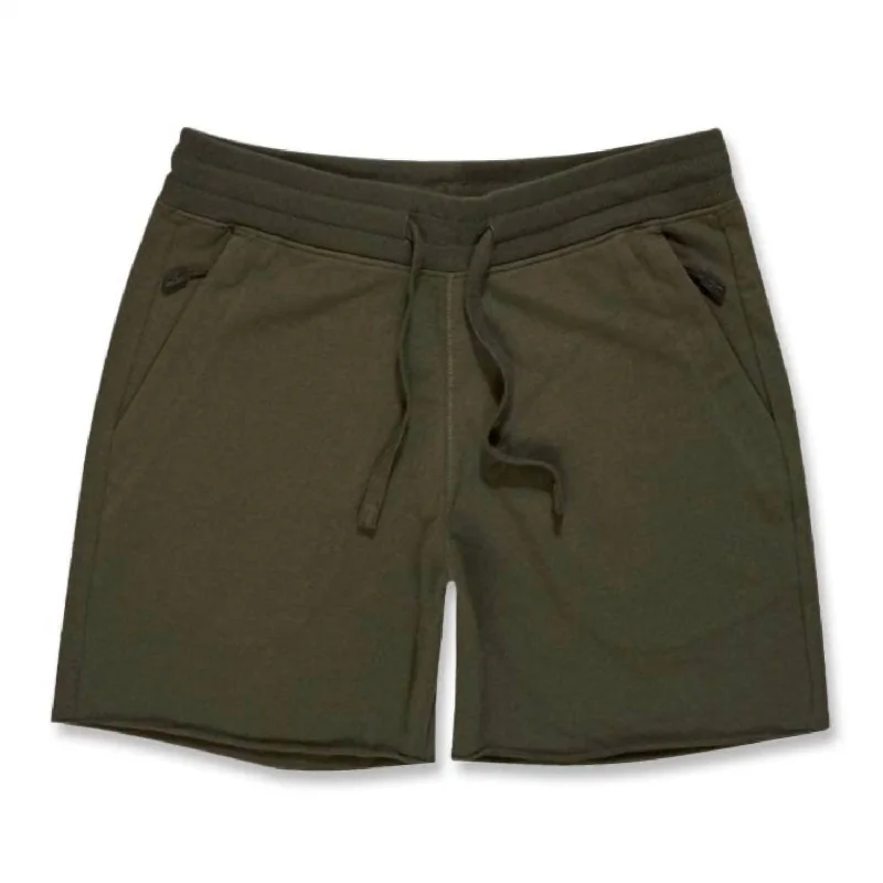 Men's checkered pattern wool shorts for a stylish winter layering option Men's Athletic Summer Breeze Knit Short In Army Green Men's checkered pattern wool shorts for a stylish winter layering option Men's Athletic Summer Breeze Knit Short In Army Green