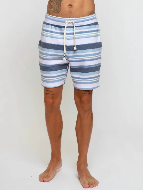 Men's camo print cargo shorts for outdoor adventures Mens Bay Stripe Short In Blue/white Men's camo print cargo shorts for outdoor adventures Mens Bay Stripe Short In Blue/white