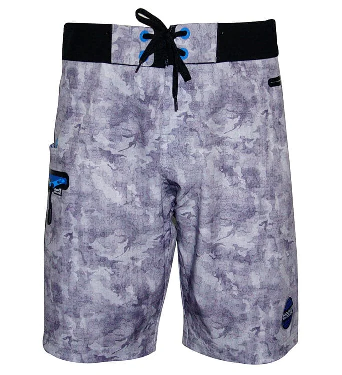 Men's zip - pocket canvas shorts for added functionality during travel Men's Camo Hex Stretch Fishing Boardshort Men's zip - pocket canvas shorts for added functionality during travel Men's Camo Hex Stretch Fishing Boardshort