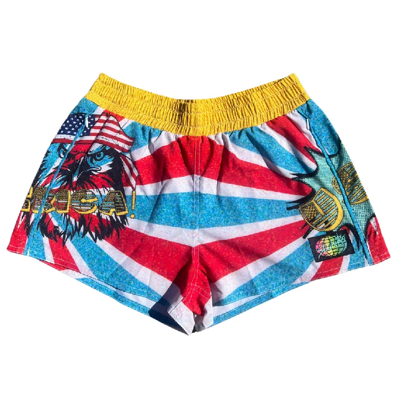 Men's drawstring casual linen shorts for a laid - back summer look 'Mmerica 2" Women's Shorts Men's drawstring casual linen shorts for a laid - back summer look 'Mmerica 2" Women's Shorts