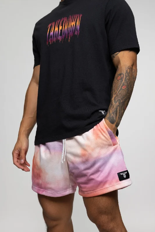 Men's ripped denim shorts for a trendy streetwear aesthetic Mesh Training Short (5" Inseam) - Heatwave Men's ripped denim shorts for a trendy streetwear aesthetic Mesh Training Short (5" Inseam) - Heatwave