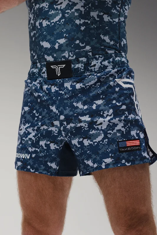 Men's pleated front twill shorts for a classic and sophisticated appearance Sea Camo Fight Shorts (5"&7“ Inseam) Men's pleated front twill shorts for a classic and sophisticated appearance Sea Camo Fight Shorts (5"&7“ Inseam)