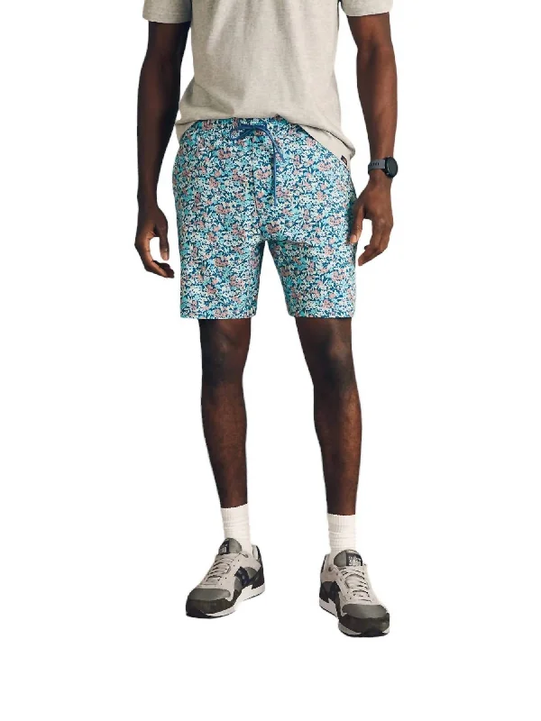 Men's moisture - wicking performance shorts for sweaty outdoor activities Shorelite Active Short 7" In Seafoam Beach Blossom Men's moisture - wicking performance shorts for sweaty outdoor activities Shorelite Active Short 7" In Seafoam Beach Blossom