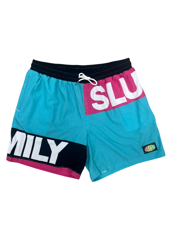 Men's neon - colored athletic shorts for high - visibility workouts SLUNKS FAMILY 5" Men's Shorts Men's neon - colored athletic shorts for high - visibility workouts SLUNKS FAMILY 5" Men's Shorts