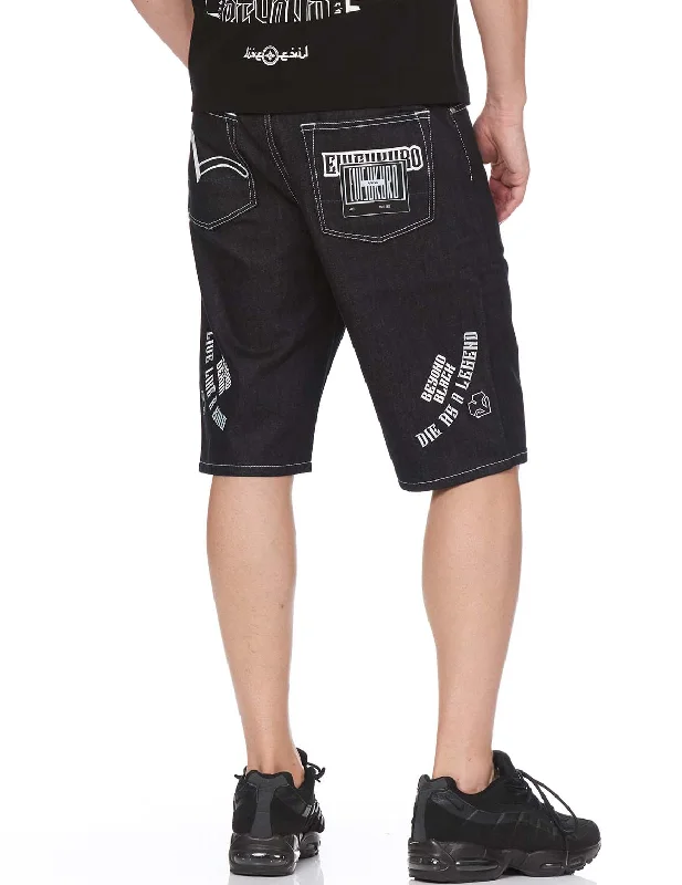 Men's breathable cotton athletic shorts for intense workouts Denim Shorts with Seagull and Logo Printed Pockets Men's breathable cotton athletic shorts for intense workouts Denim Shorts with Seagull and Logo Printed Pockets