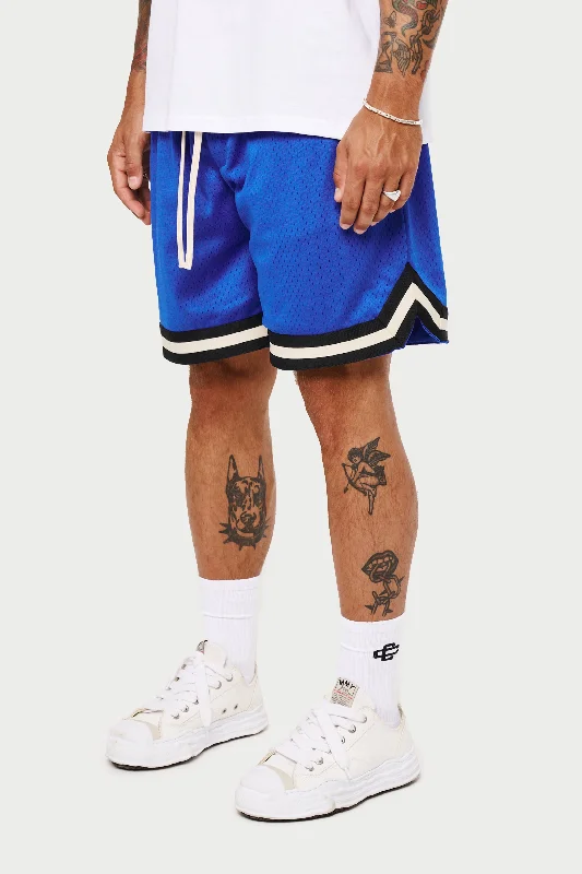 Men's flat - front chino shorts for semi - formal summer events VARSITY MESH SHORT - COBALT Men's flat - front chino shorts for semi - formal summer events VARSITY MESH SHORT - COBALT