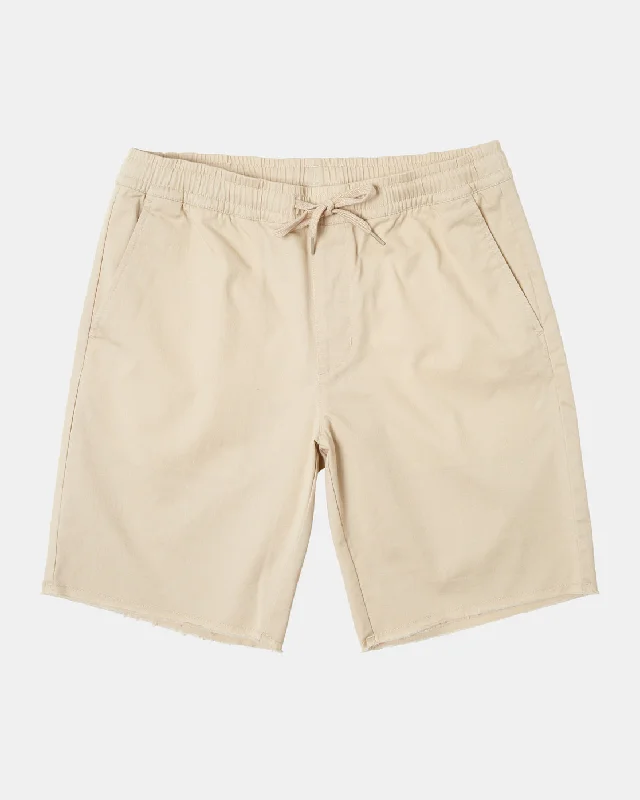 Men's adjustable - length convertible shorts for versatile use Weekend Elastic Waist Shorts - Latte Men's adjustable - length convertible shorts for versatile use Weekend Elastic Waist Shorts - Latte
