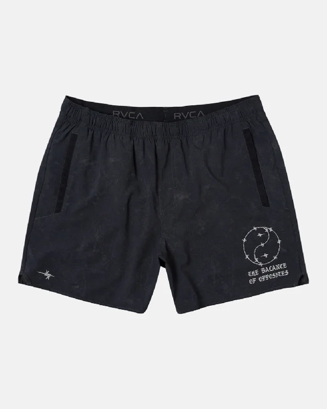 Men's elastic waistband lounge shorts for lazy weekends at home Yogger 15" Shorts - RVCA Black Acid Men's elastic waistband lounge shorts for lazy weekends at home Yogger 15" Shorts - RVCA Black Acid