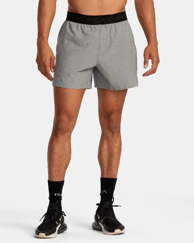 Men's wide - leg linen blend shorts for a relaxed beachside vibe Yogger 15" Elastic Waist Shorts - Heather Grey Men's wide - leg linen blend shorts for a relaxed beachside vibe Yogger 15" Elastic Waist Shorts - Heather Grey