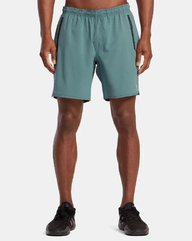 Men's plaid pattern wool blend shorts for a preppy fall style Yogger Stretch 17" Athletic Shorts - Pine Grey Men's plaid pattern wool blend shorts for a preppy fall style Yogger Stretch 17" Athletic Shorts - Pine Grey